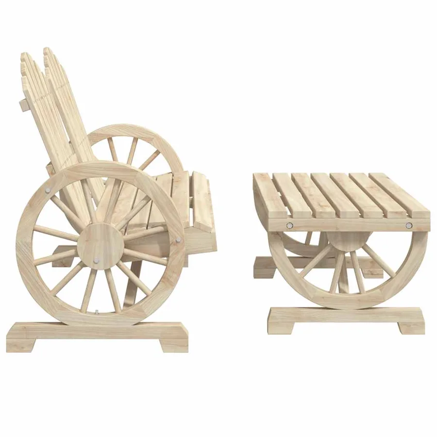 Salon de jardin 4 pcs bois de sapin massif - 6