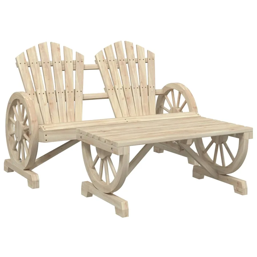 Salon de jardin 2 pcs bois de sapin massif - 2