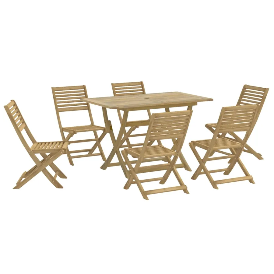 Ensemble à manger de jardin 7 pcs Bois d'acacia solide - 2