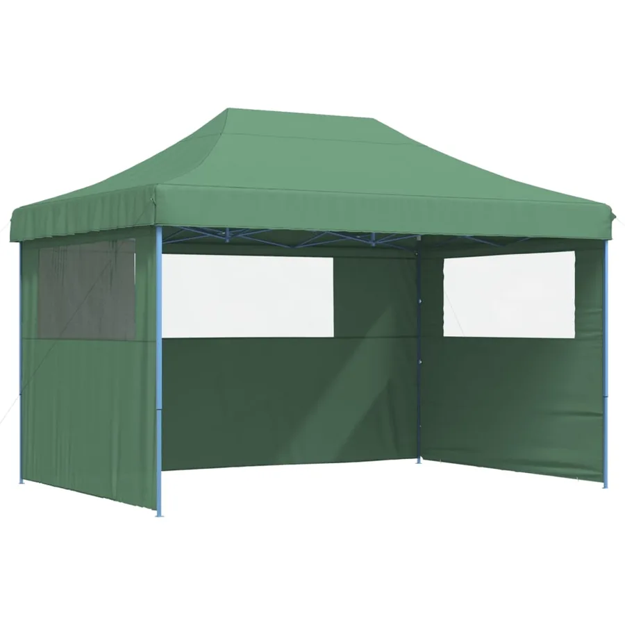 Tente de réception pliable escamotable 3 parois latérales vert - 2