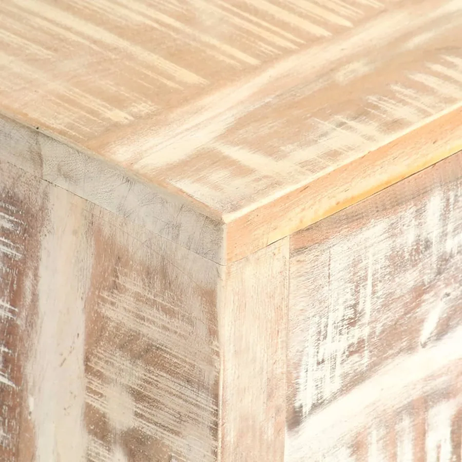 Buffet Blanc 73x30x75 cm Bois d'acacia massif - 6