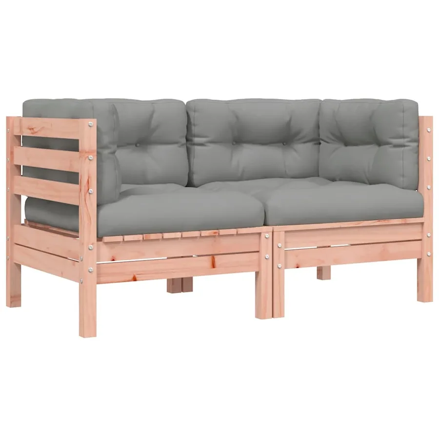 Canapé de jardin avec coussins et repose-pied 2 places - 6