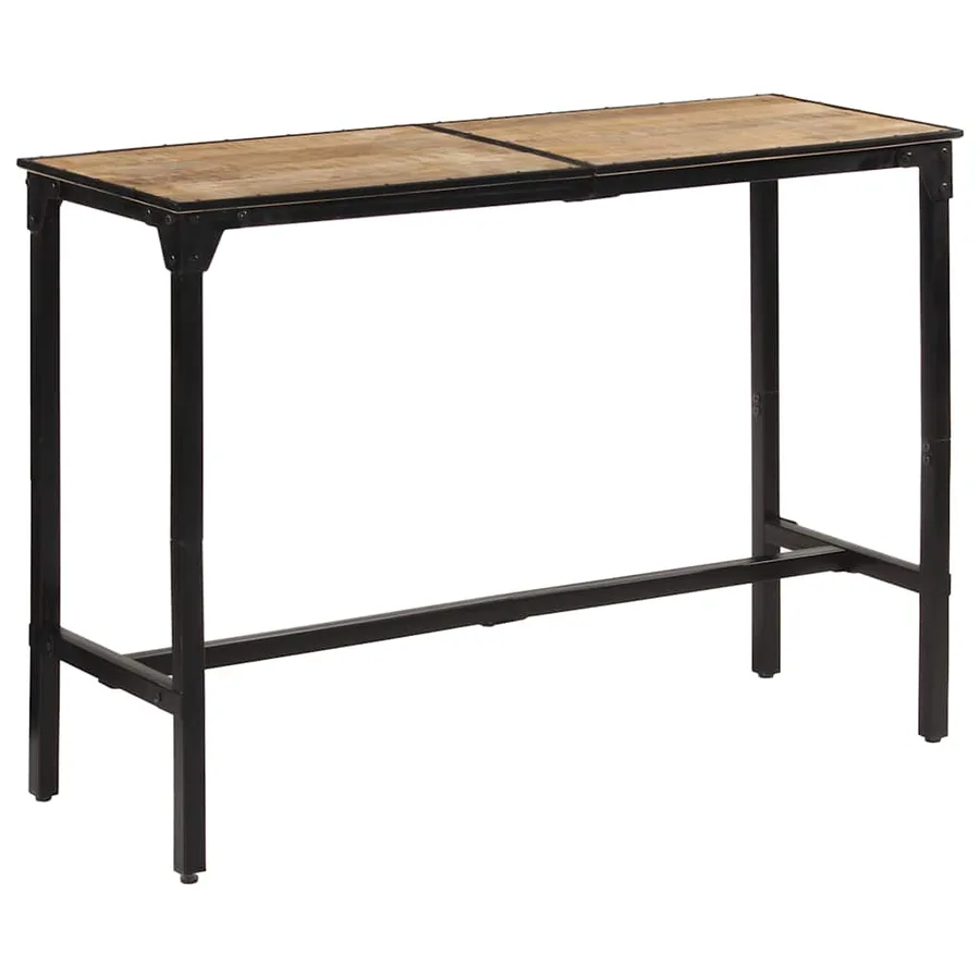 Table de bar 150x55x107 cm bois de manguier massif brut - 2