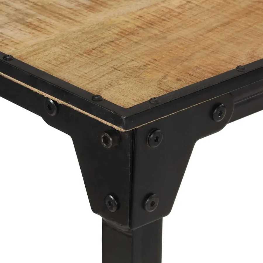 Table de bar 150x55x107 cm bois de manguier massif brut - 7