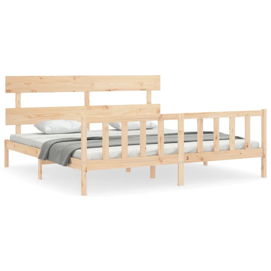 Cadre de lit sans matelas bois massif de pin - 2