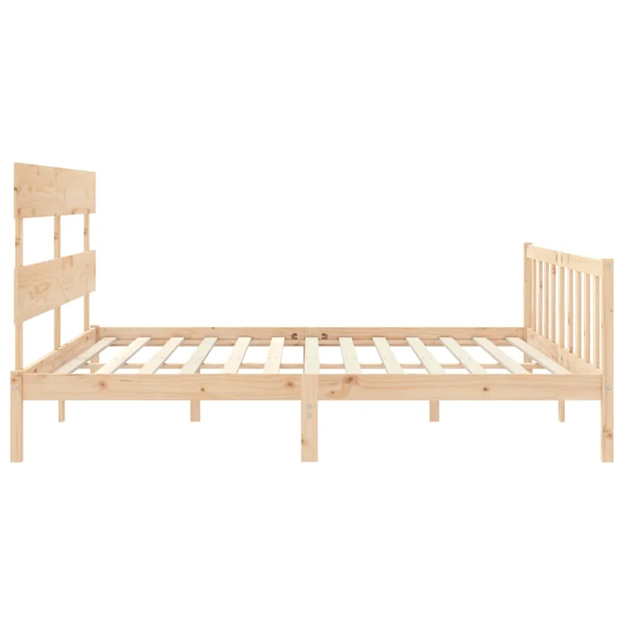 Cadre de lit sans matelas bois massif de pin - 7