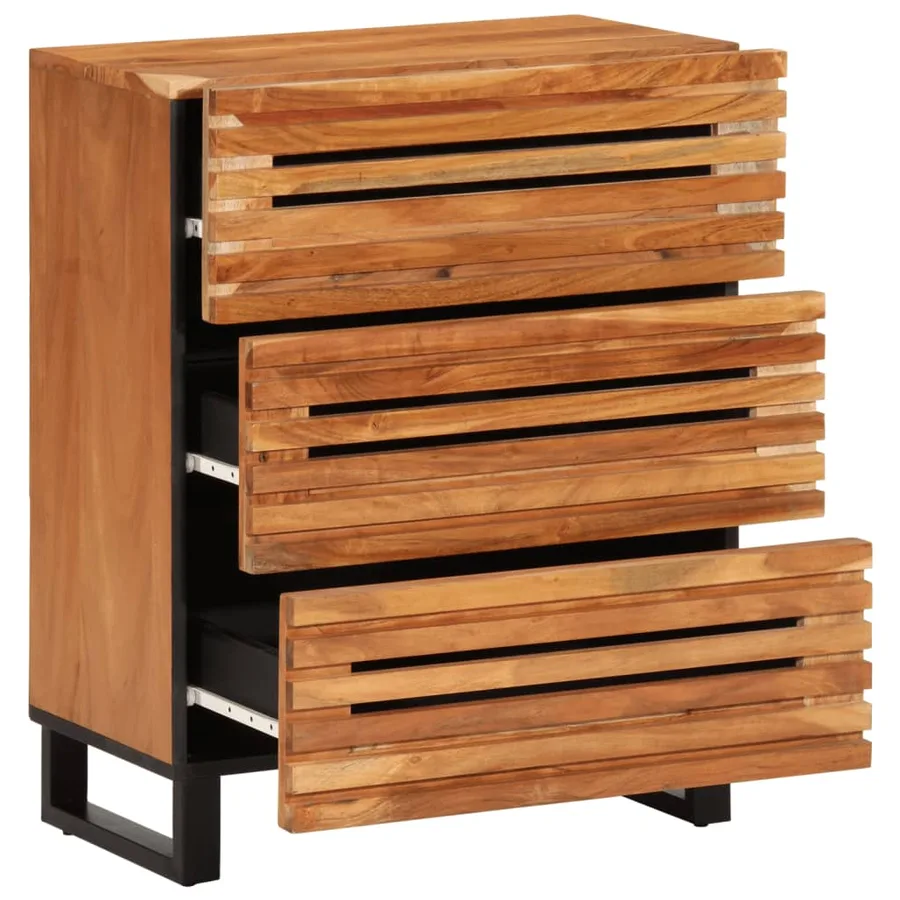 Buffet 60x34x75 cm bois d'acacia massif - 5