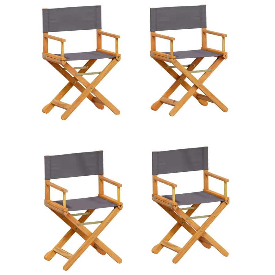 Chaises de jardin pliables lot de 4 gris foncé tissu - 2