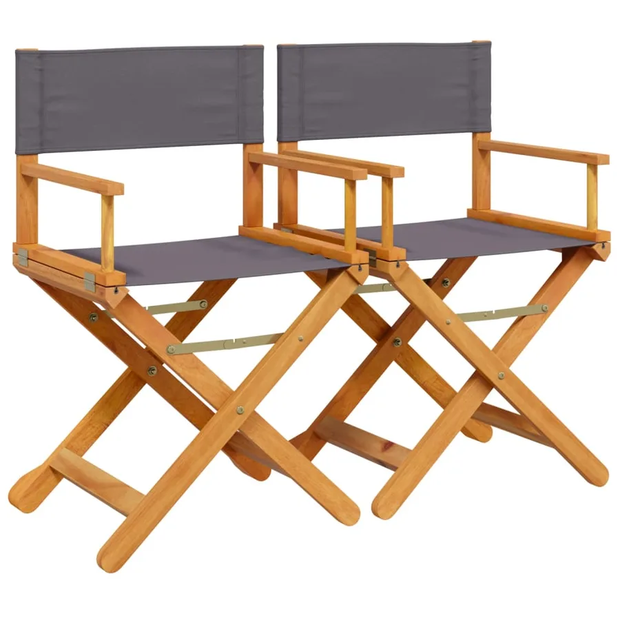 Chaises de réalisateur pliables lot de 2 gris foncé tissu - 2