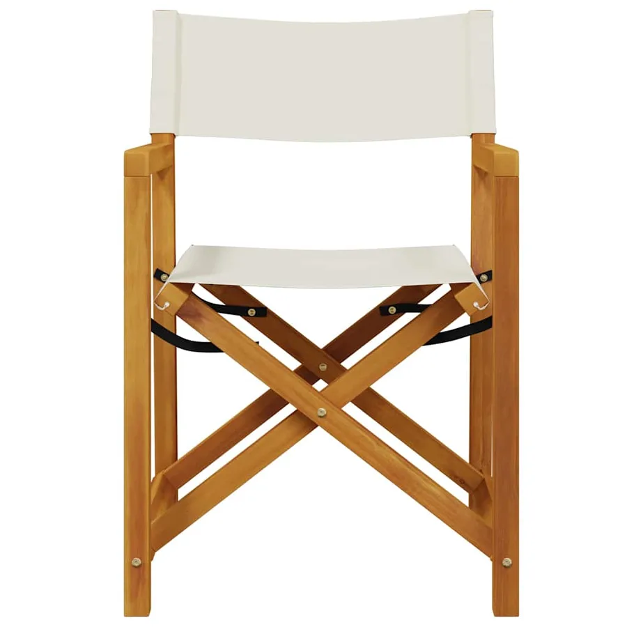 Chaises de jardin pliables lot de 8 blanc crème tissu - 4