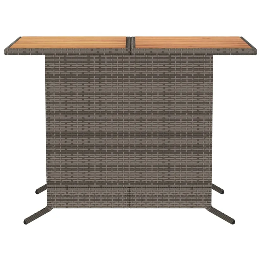 Ensemble de bistro 3 pcs avec coussins gris résine tressée - 10