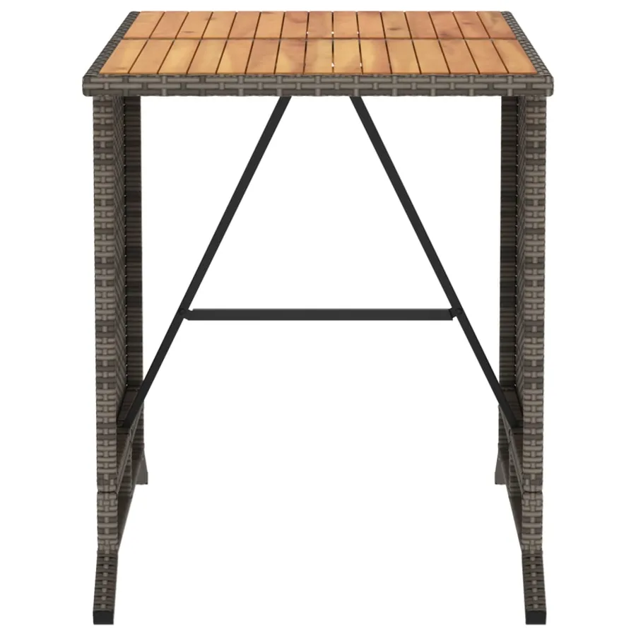 Ensemble de bistro 3 pcs avec coussins gris résine tressée - 11