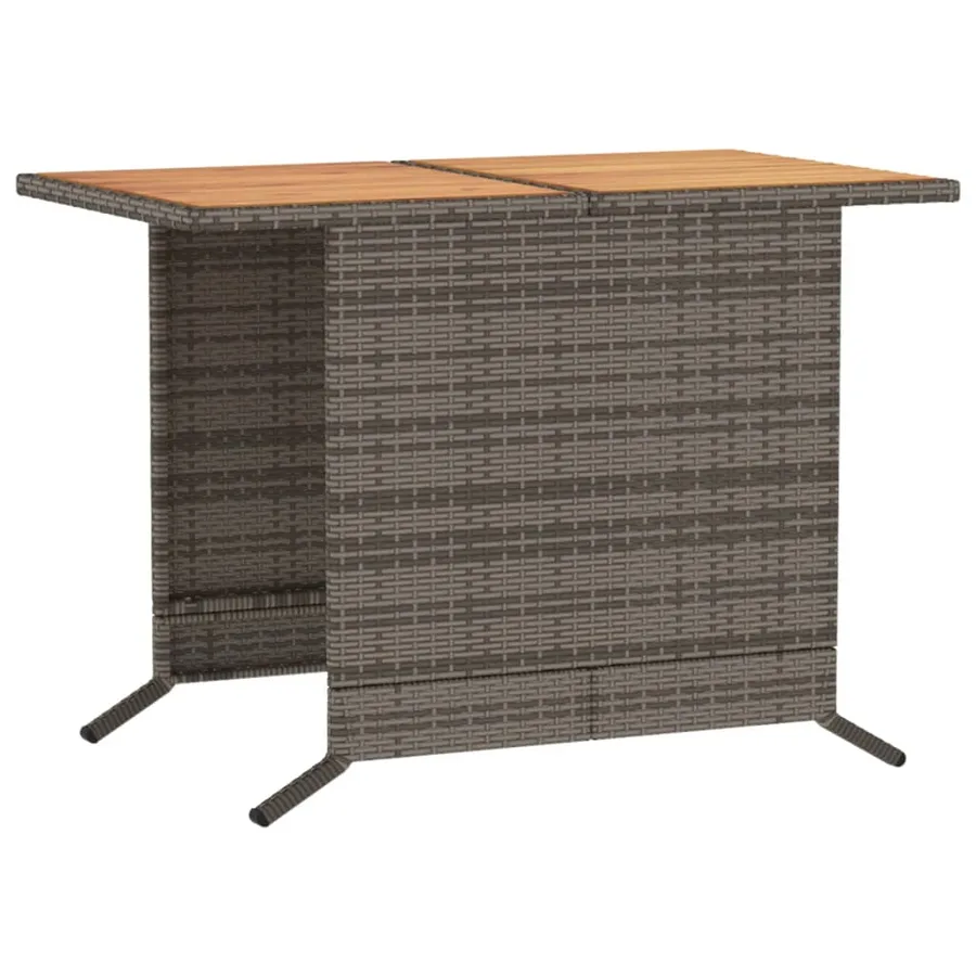 Ensemble de bistro 3 pcs avec coussins gris résine tressée - 12