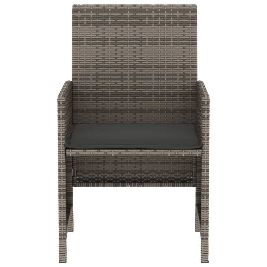 Ensemble de bistro 3 pcs avec coussins gris résine tressée - 6