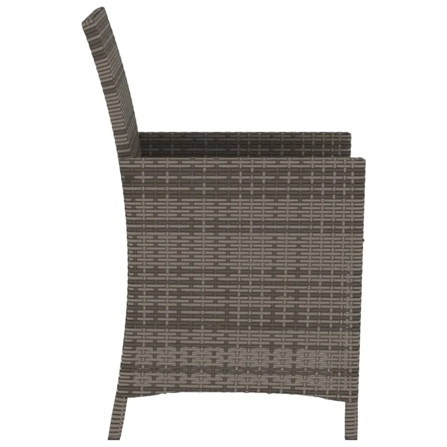 Ensemble de bistro 3 pcs avec coussins gris résine tressée - 7