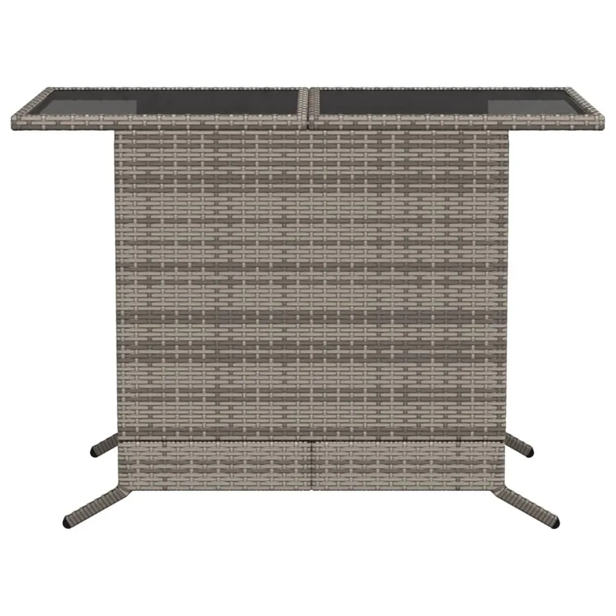 Ensemble de bistro 3 pcs avec coussins gris résine tressée - 10