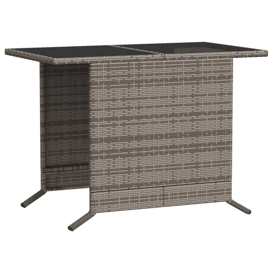 Ensemble de bistro 3 pcs avec coussins gris résine tressée - 12