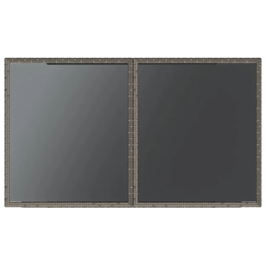 Ensemble de bistro 3 pcs avec coussins gris résine tressée - 13