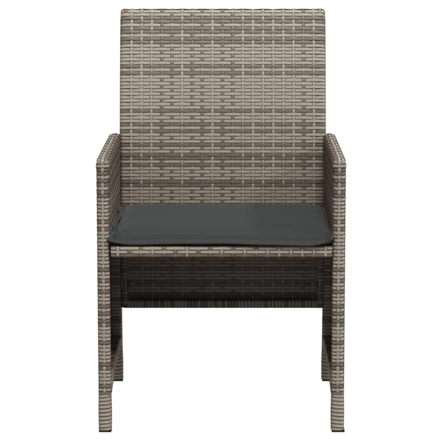 Ensemble de bistro 3 pcs avec coussins gris résine tressée - 6