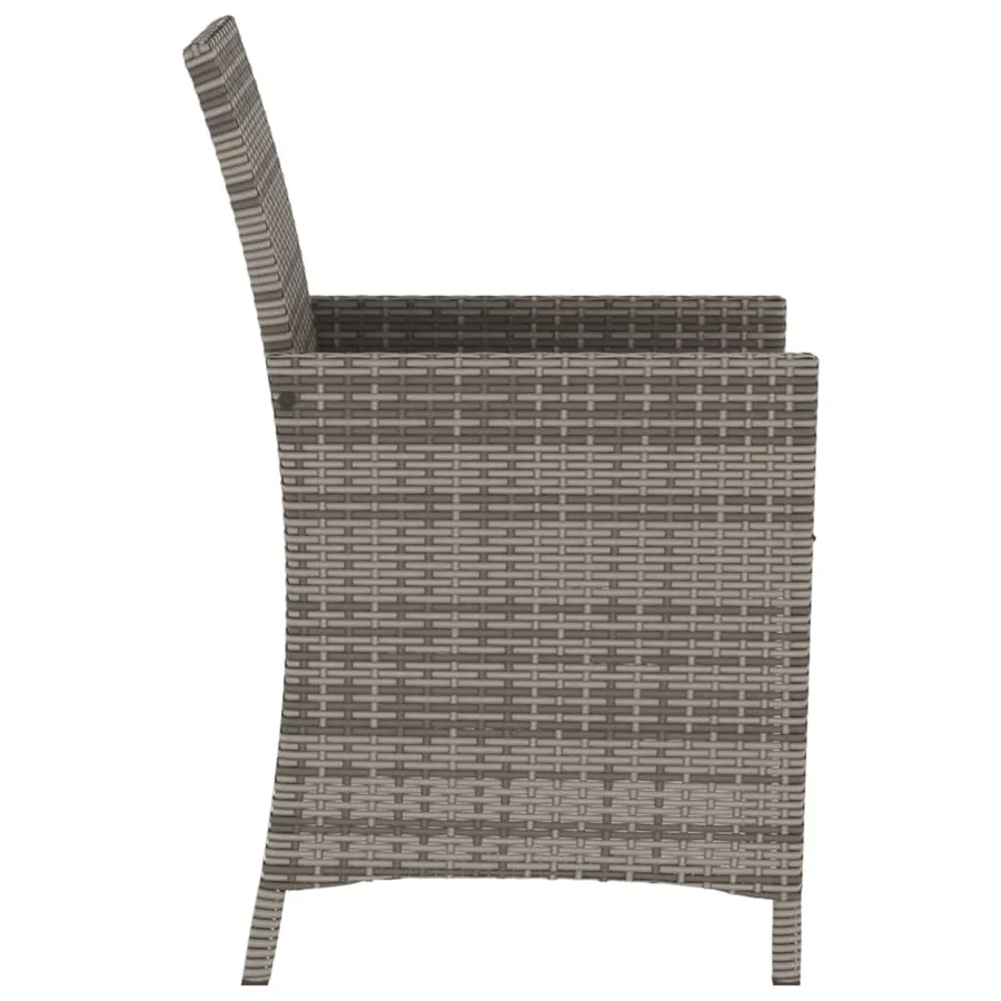 Ensemble de bistro 3 pcs avec coussins gris résine tressée - 7