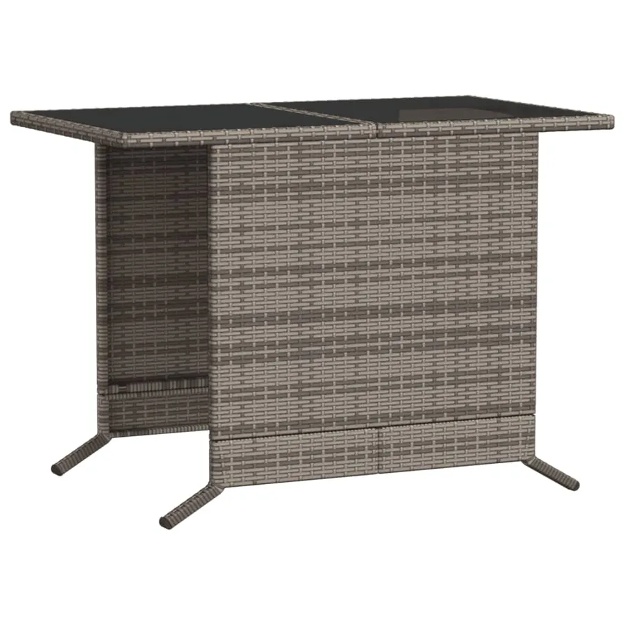 Ensemble de bistro 3 pcs avec coussins gris résine tressée - 9