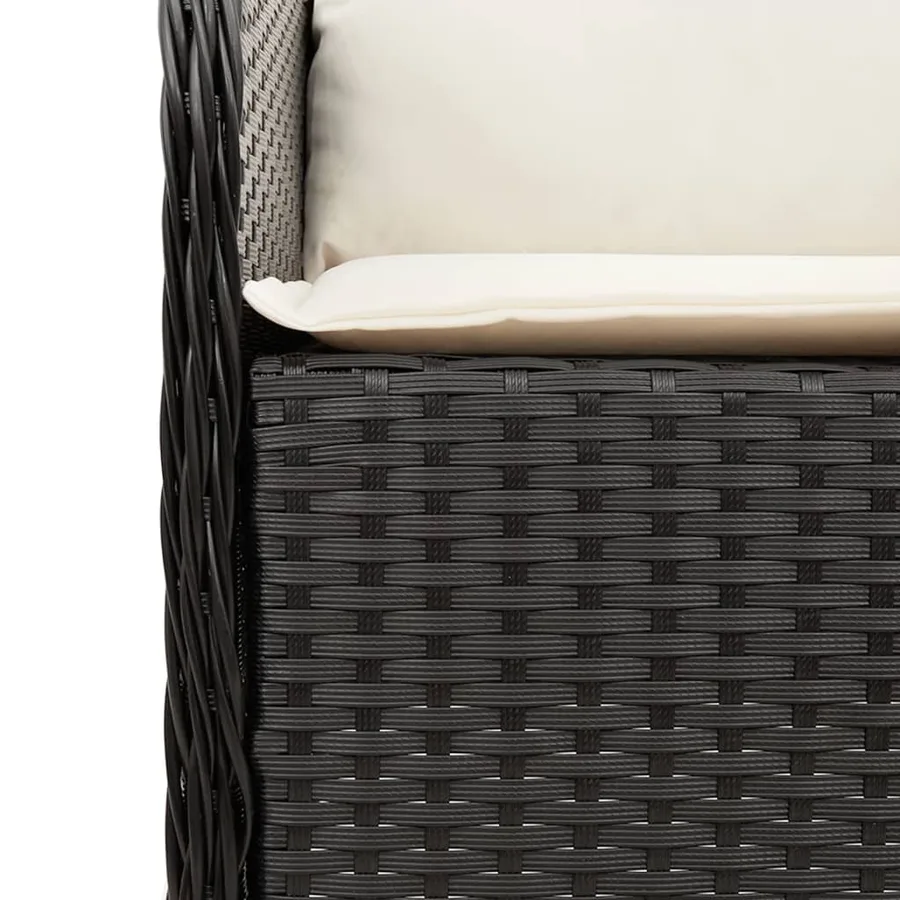 Ensemble à manger de jardin avec coussins 3 pcs Noir - 5