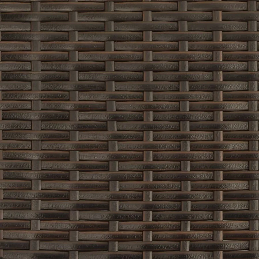 Chaise longue avec auvent et coussins marron résine tressée - 10