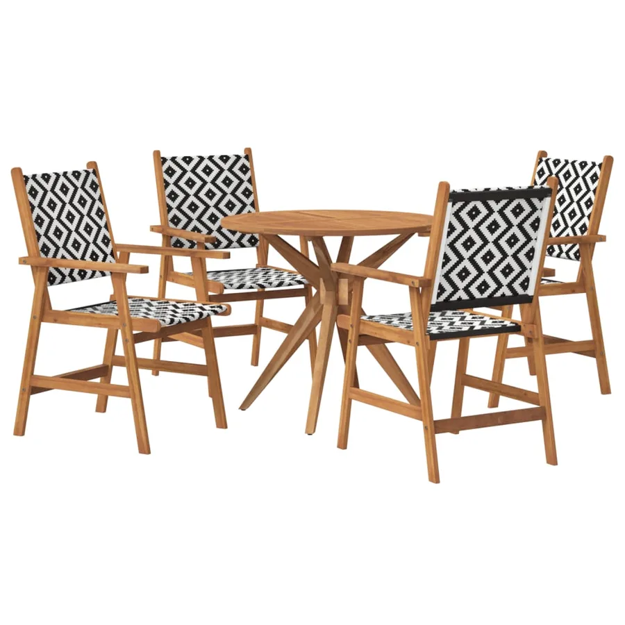 Ensemble à manger de jardin 5 pcs Bois d'acacia solide - 2