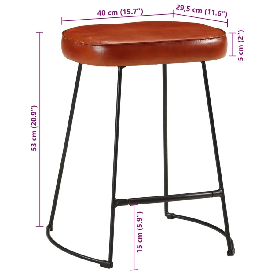 Tabourets de bar lot de 2 marron foncé 40x29,5x53 cm - 10