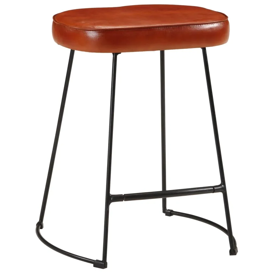 Tabourets de bar lot de 2 marron foncé 40x29,5x53 cm - 2