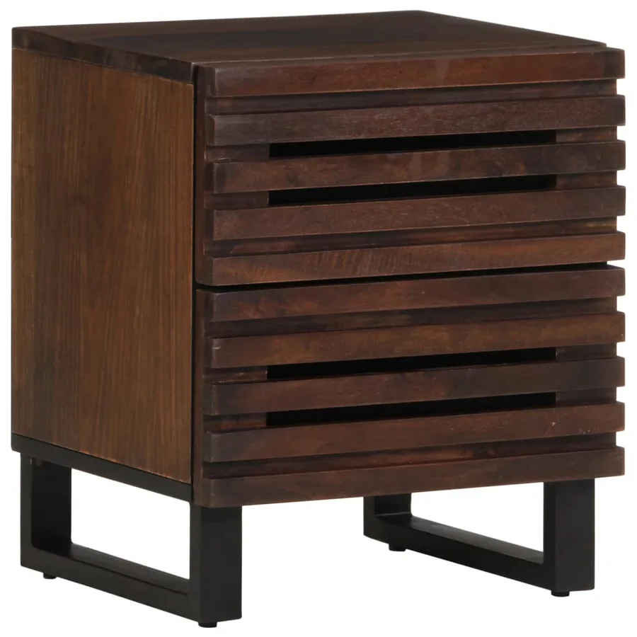 Tables de chevet 2 pcs 40x34x46 cm bois de manguier massif - 2