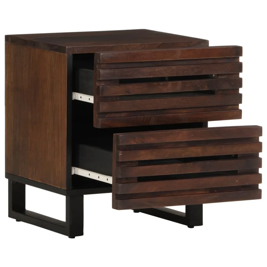 Tables de chevet 2 pcs 40x34x46 cm bois de manguier massif - 3