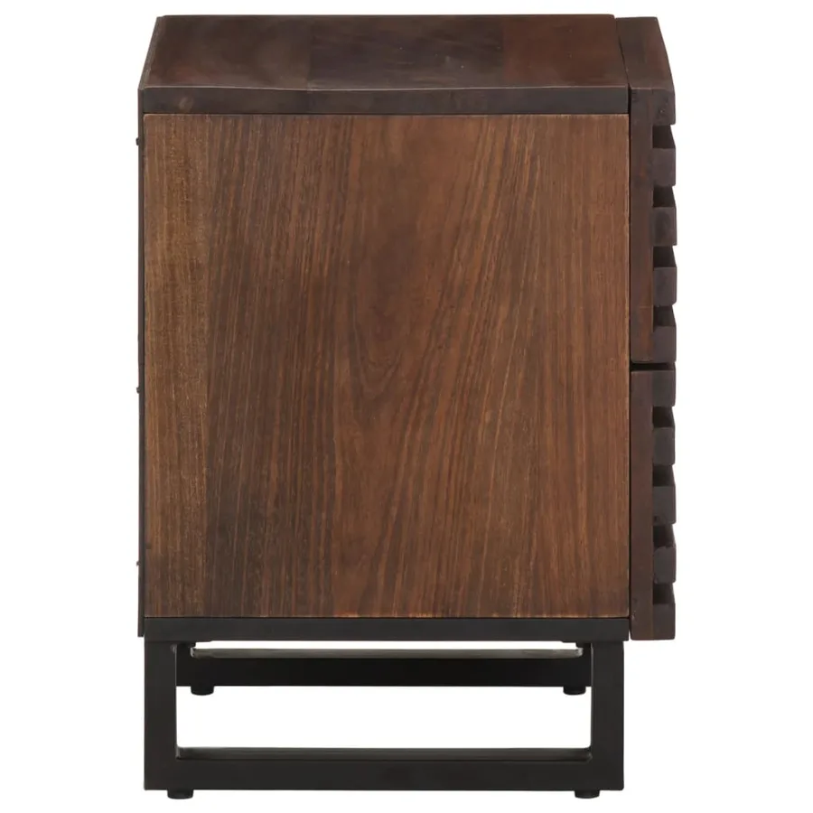Tables de chevet 2 pcs 40x34x46 cm bois de manguier massif - 5