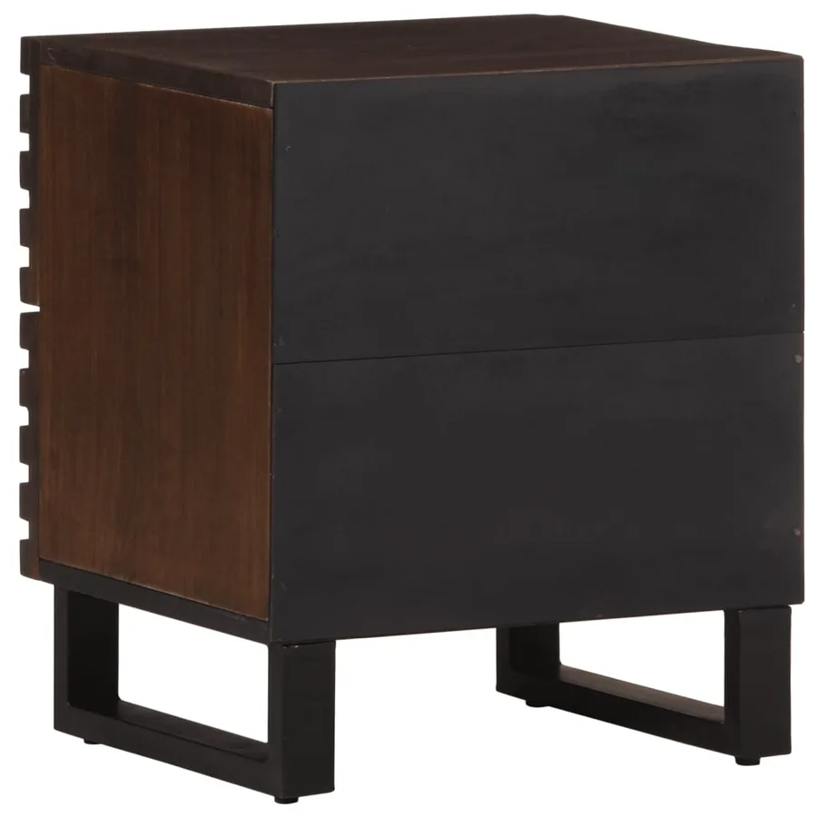 Tables de chevet 2 pcs 40x34x46 cm bois de manguier massif - 6