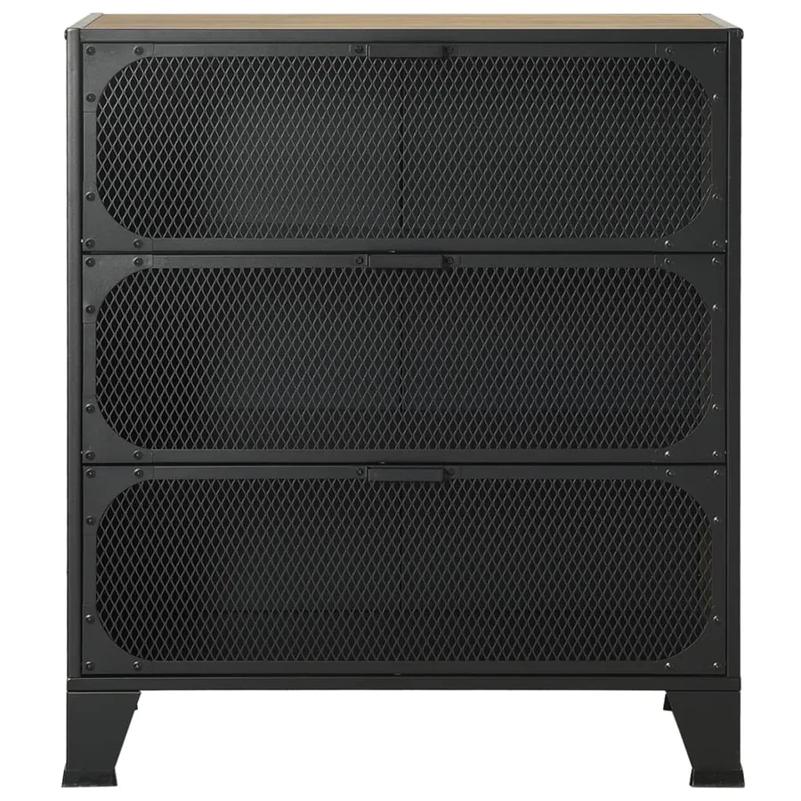 Armoires de rangement 2 pcs Marron 72x36x82 cm Métal et MDF - 4