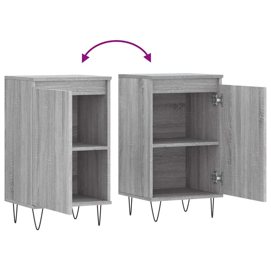 Buffet sonoma gris 40x35x70 cm bois d'ingénierie - 10