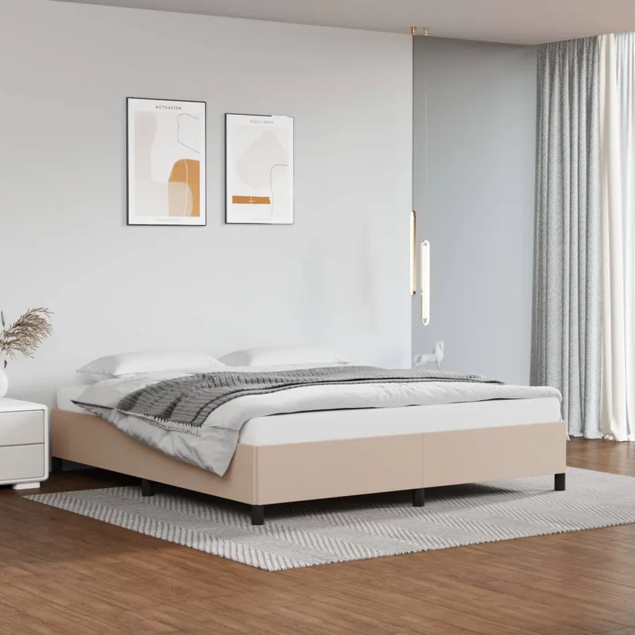 Cadre de lit sans matelas cappuccino 160x200 cm similicuir