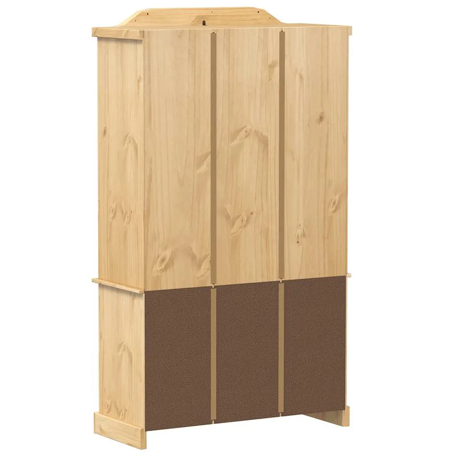 Vitrine en verre Corona 103,5x42x180 cm bois de pin massif - 6