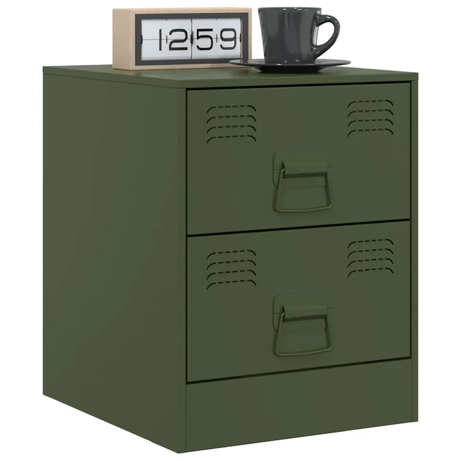 Tables de chevet 2 pcs vert 34,5x39x44 cm acier - 3