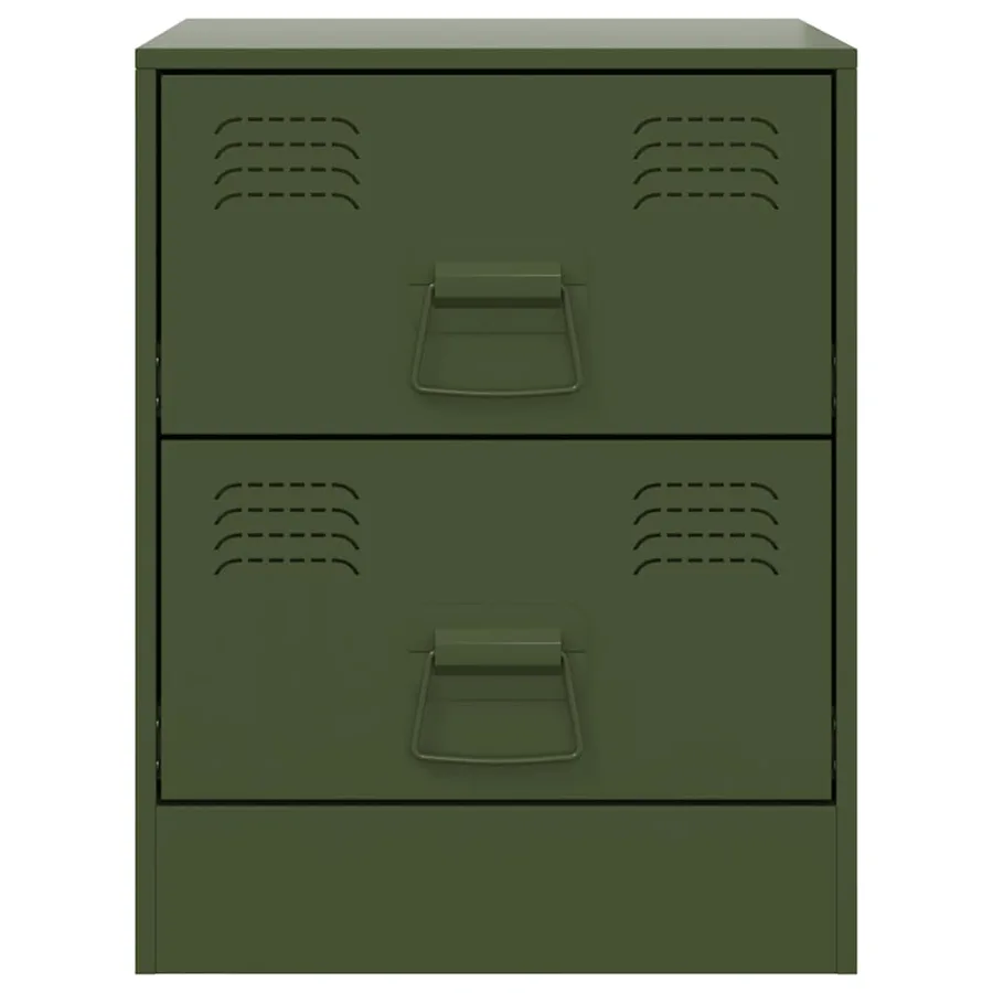 Tables de chevet 2 pcs vert 34,5x39x44 cm acier - 5