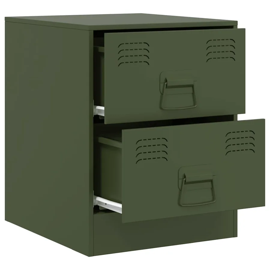 Tables de chevet 2 pcs vert 34,5x39x44 cm acier - 7