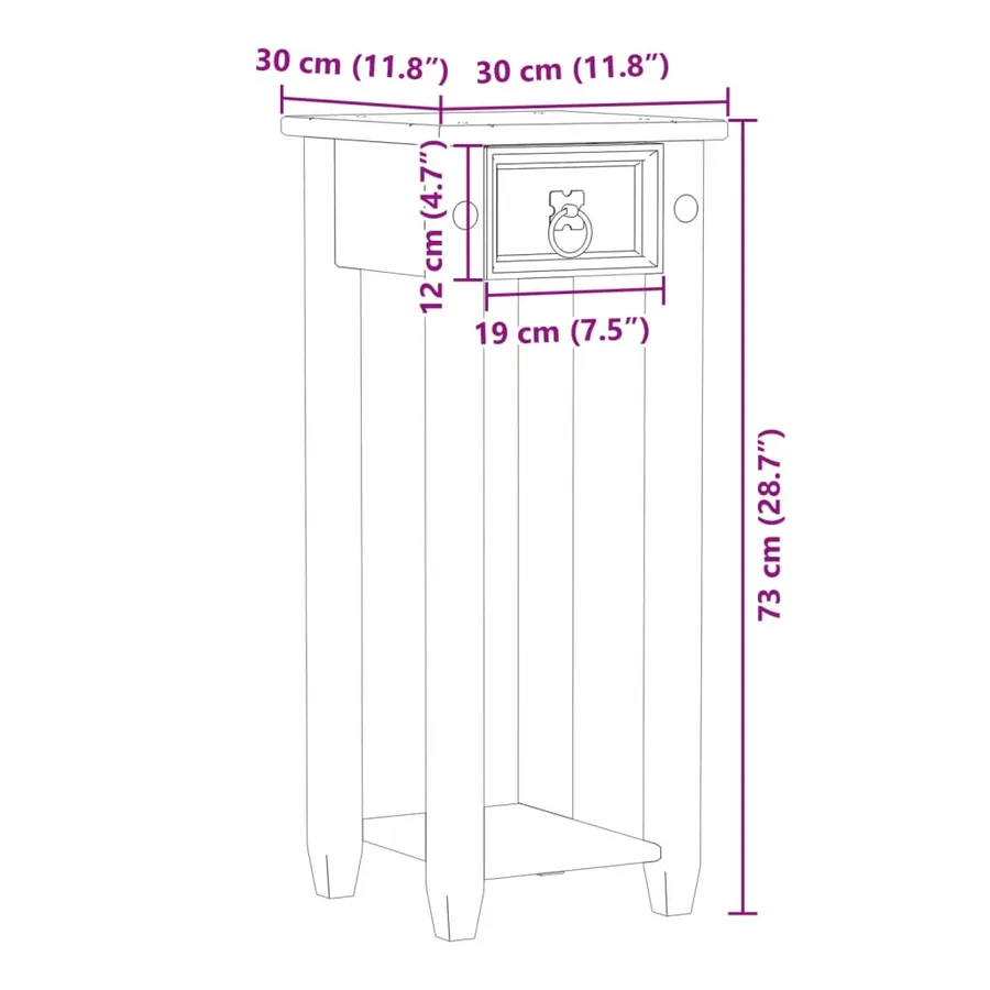 Support pour plantes Corona 30x30x73 cm bois de pin massif - 9