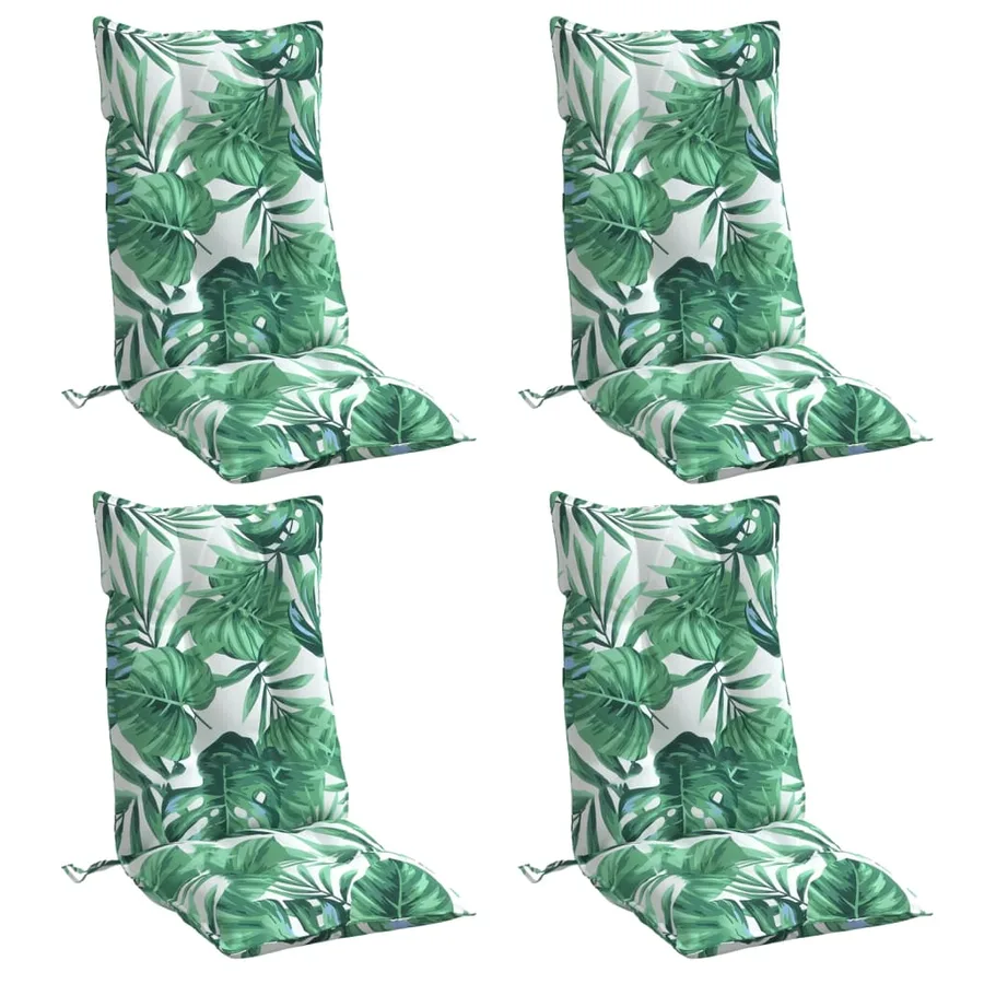 Coussins de chaise à dossier haut lot de 4 modèle de feuille - 3
