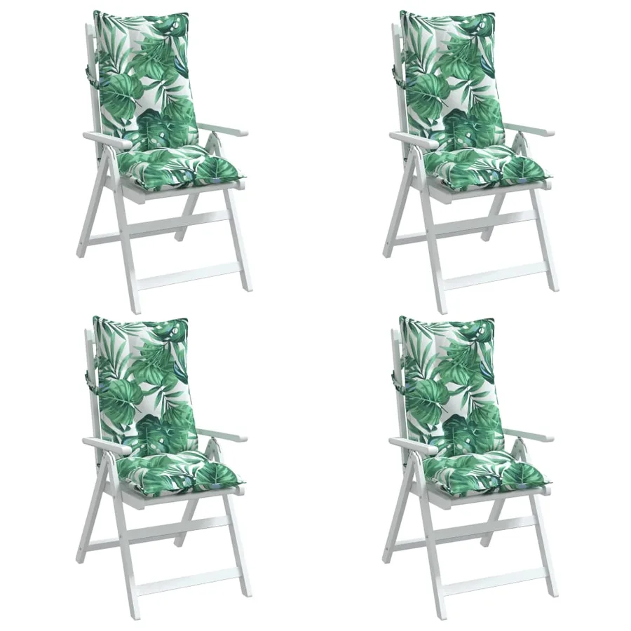 Coussins de chaise à dossier haut lot de 4 modèle de feuille - 4