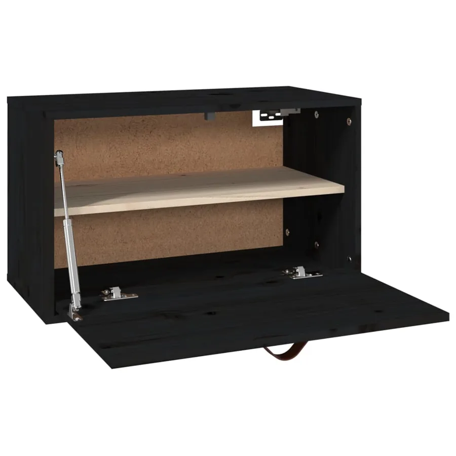 Armoire murale Noir 60x30x35 cm Bois de pin massif - 5