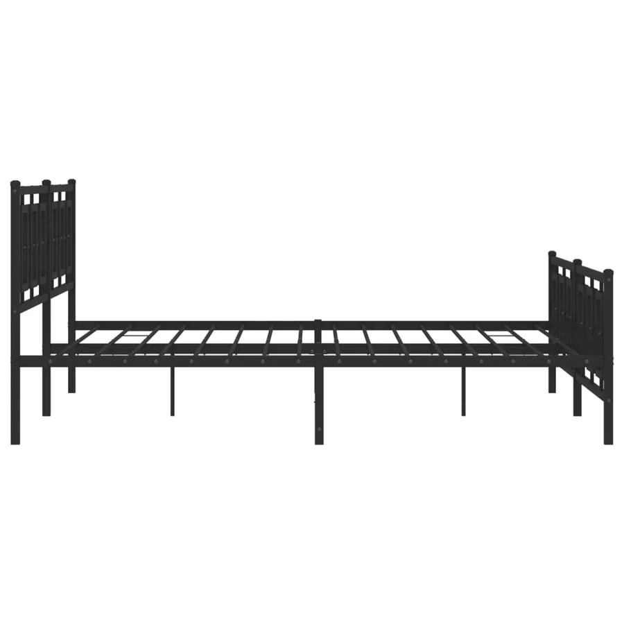 Cadre de lit métal sans matelas avec pied de lit noir 193x203cm - 6