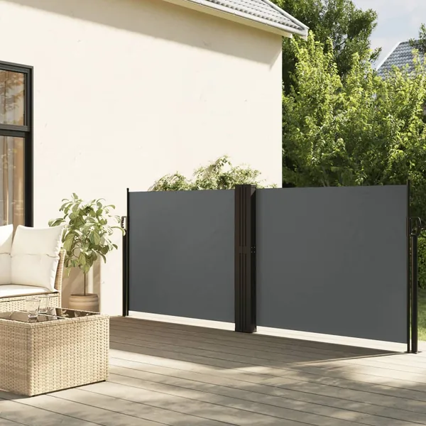 Auvent latéral rétractable anthracite 140x600 cm