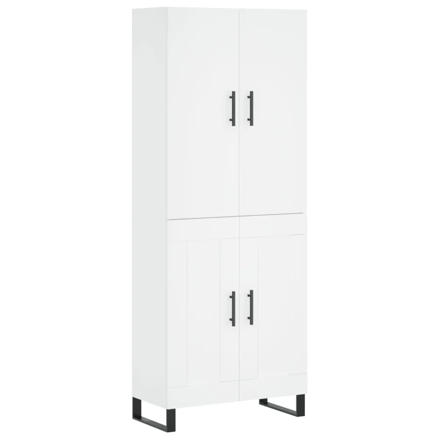 Buffet haut Blanc 69,5x34x180 cm Bois d'ingénierie - 2
