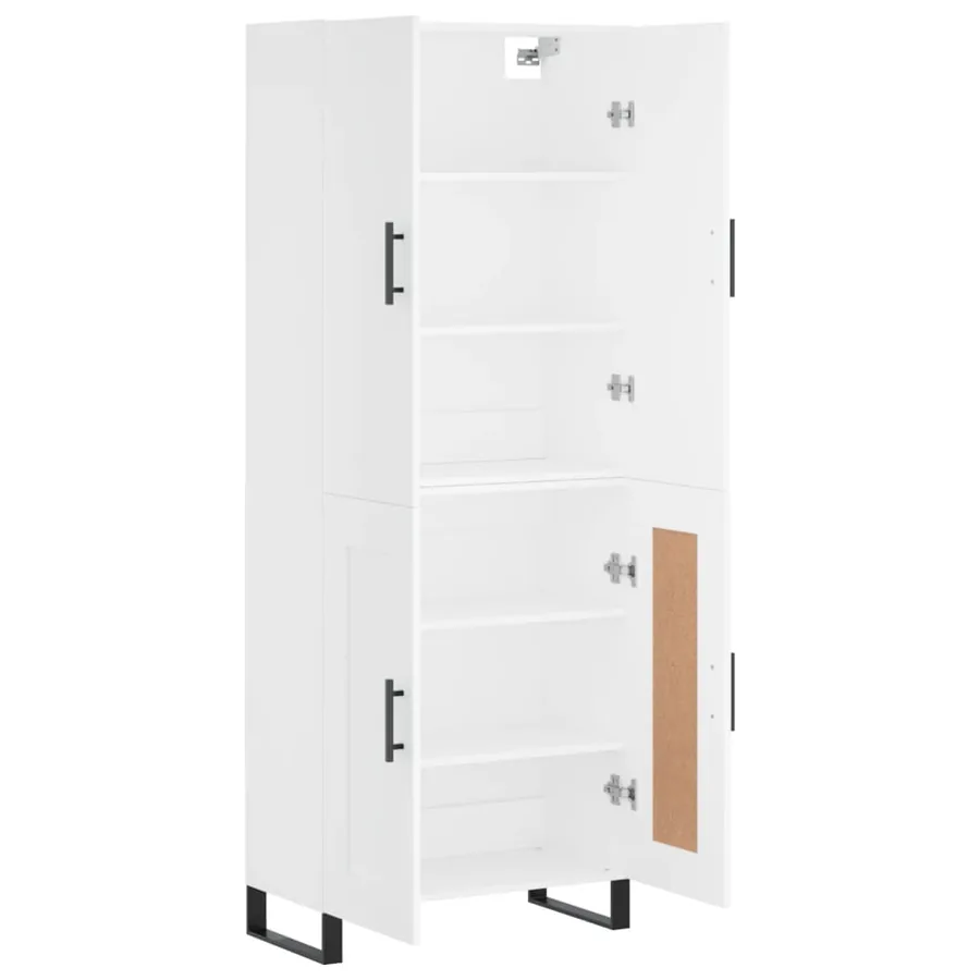 Buffet haut Blanc 69,5x34x180 cm Bois d'ingénierie - 4