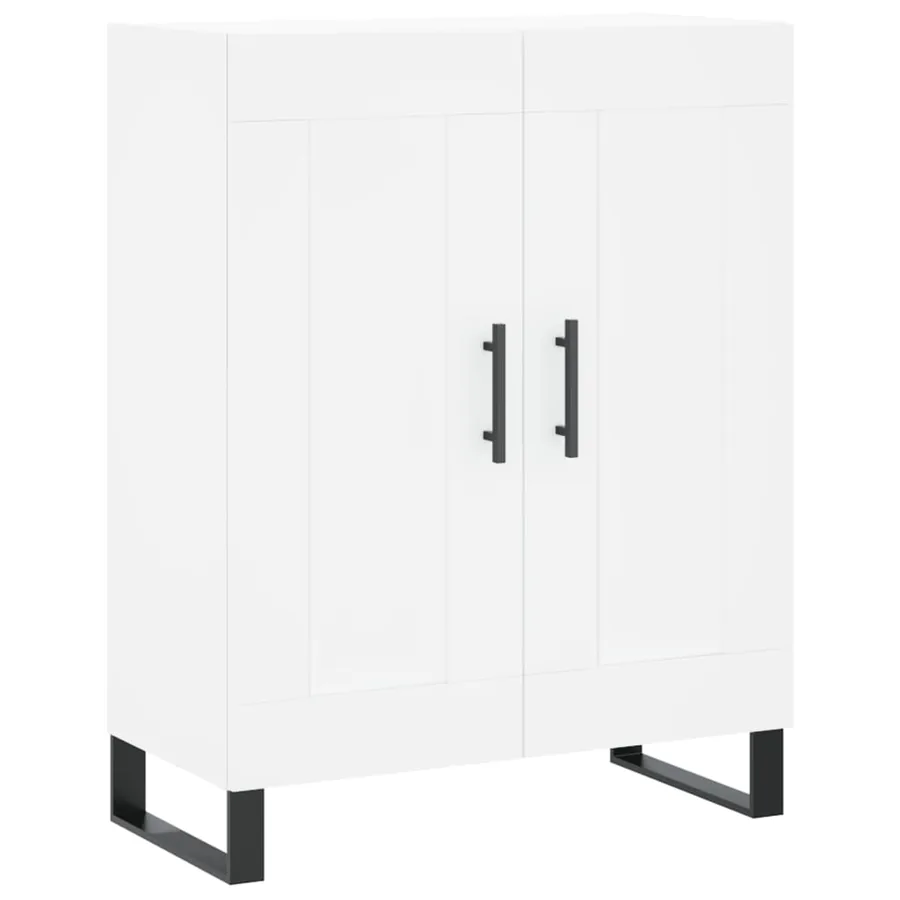 Buffet haut Blanc 69,5x34x180 cm Bois d'ingénierie - 7